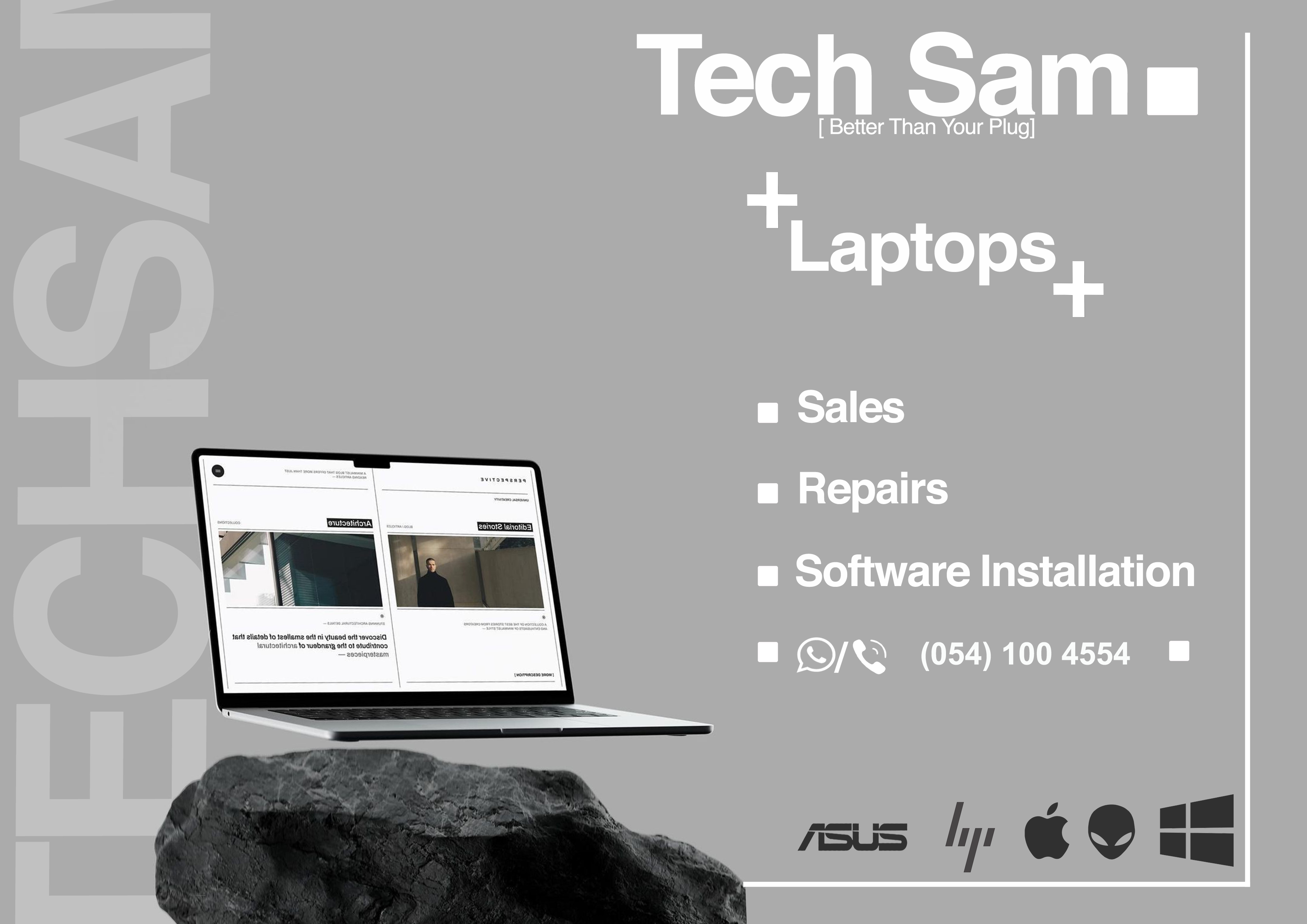 Poster design for a laptop store